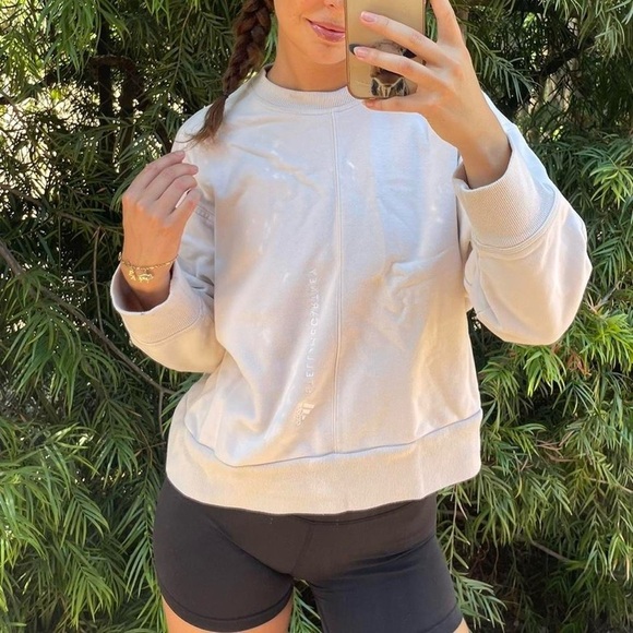 Adidas by Stella McCartney beige crewneck sweatshirt sz xs - Picture 4 of 6